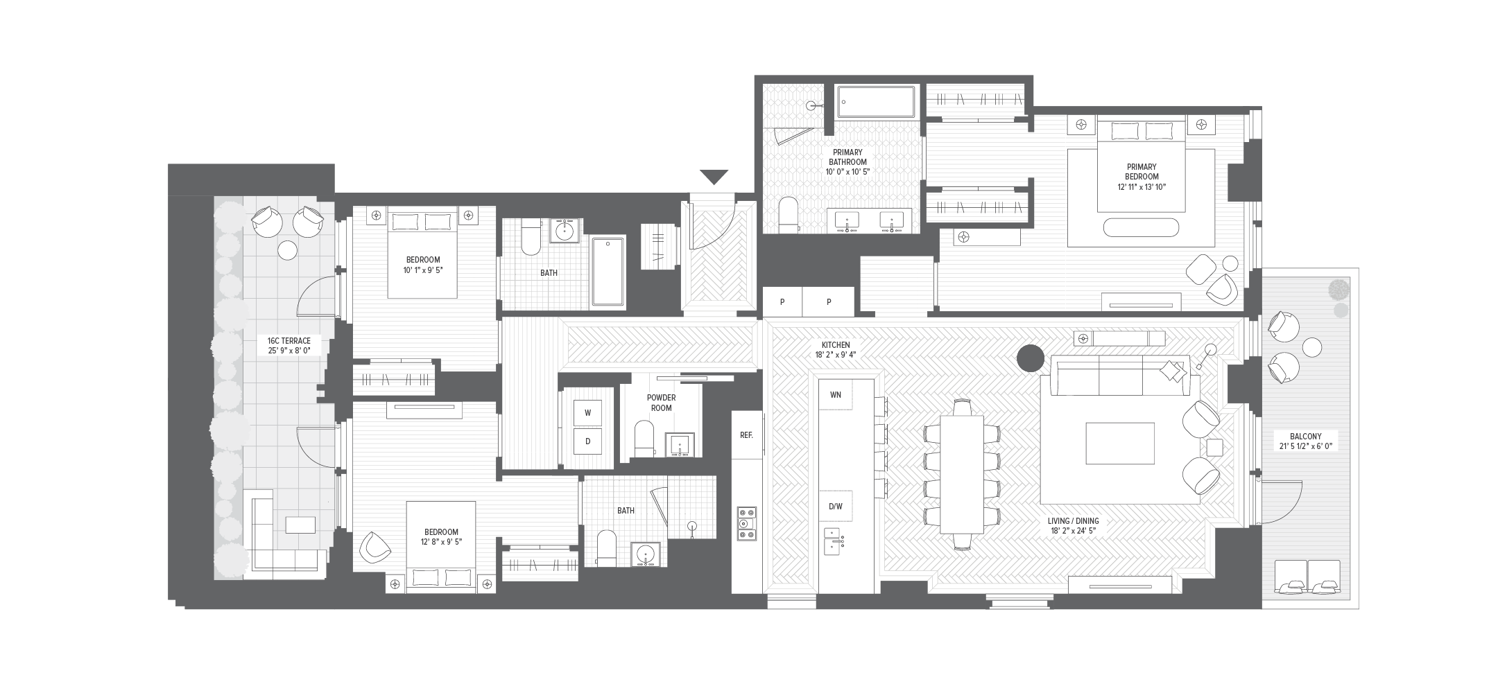 Unit 16C floorplan